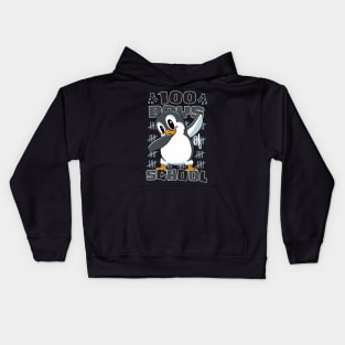 100 Days of school featuring a Dabbing Penguin #2 Kids Hoodie